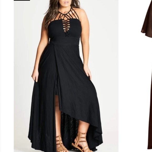 City Chic Dresses & Skirts - City Chic Black High Low Halter Dress